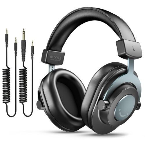 FIFINE Studio Monitor Headphones for Recording-Over Ear Wired Headphones for Podcast Monitoring, Streaming Comfortable Equipment with Detachable Cables 3.5mm or 6.35mm Jack,...