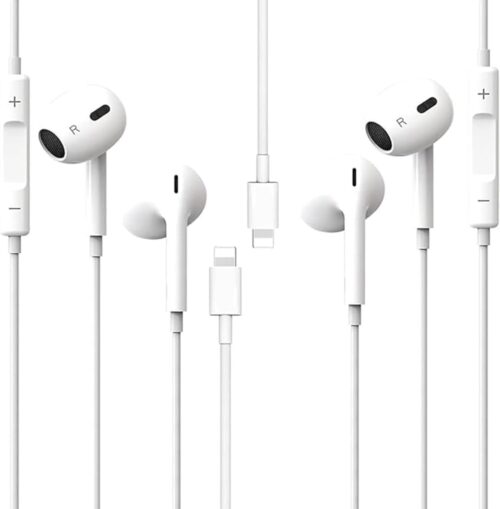 for iPhone Headphones - 2 Packs - for Phone Earbuds Wired Lighting Headphone [ 2026 Latest Version,MFi Certified] Built-in Mic & Volume Control,for iPhone...