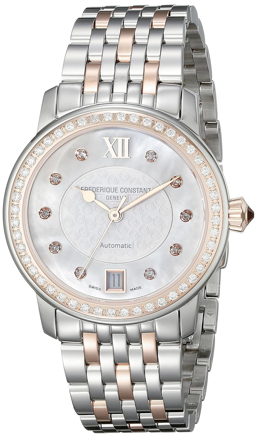 Frederique Constant Women’s FC303WHF2PD2B3 World Heart Federation Diamond-Accented Rose-Gold-Plated Stainless Steel Watch