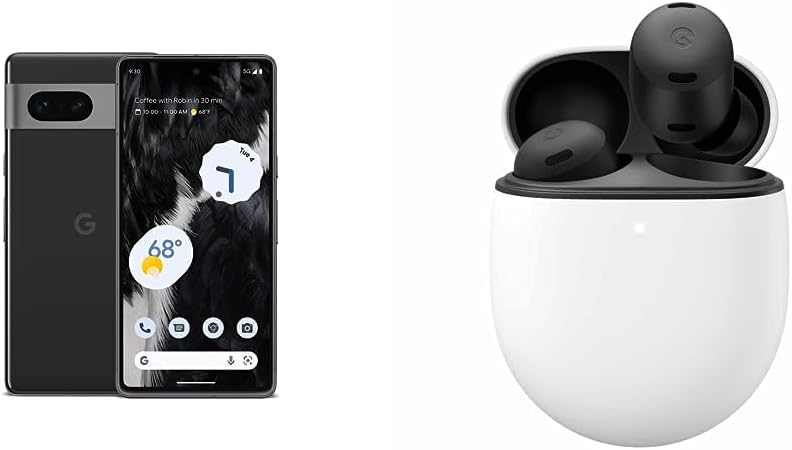 Google Pixel 7-5G Android Phone – 128GB – Obsidian with Pixel Buds Pro – Noise Canceling Earbuds with Charging Case – Bluetooth Headphones – Compatible with Wireless Charging -…