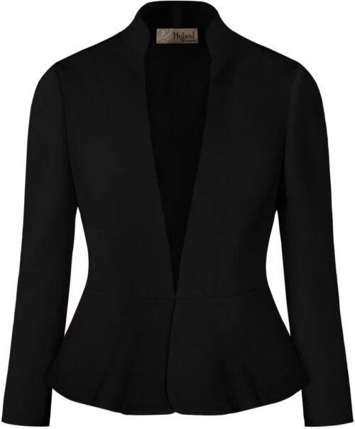 Hybrid & Company Women's Casual Work Office Elegant Open Front Premium Nylon Blazer Jacket