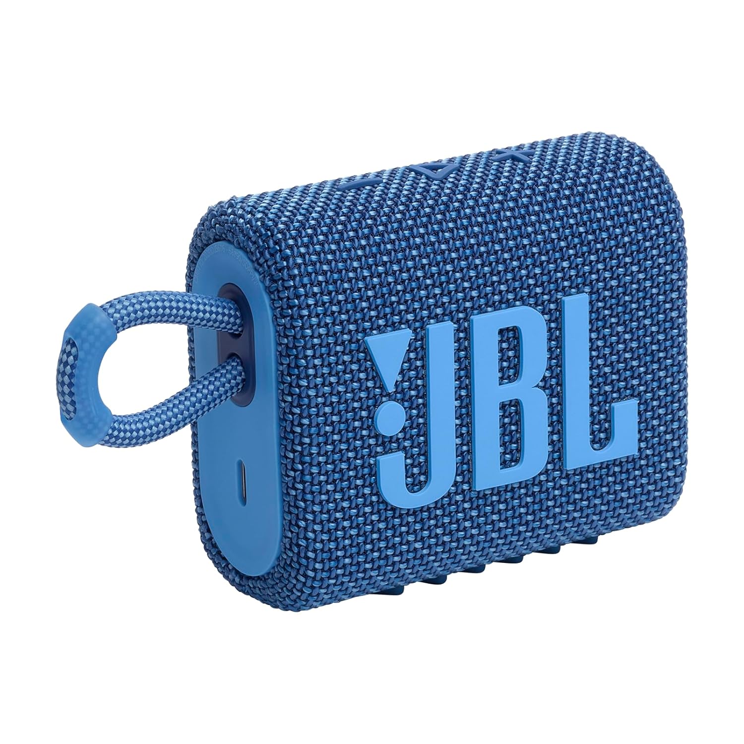 JBL Go 3 Eco – Portable Mini Bluetooth Speaker, big audio and punchy bass, IP67 waterproof and dustproof, 5 hours of playtime, Made in part with recycled materials (Eco Blue)