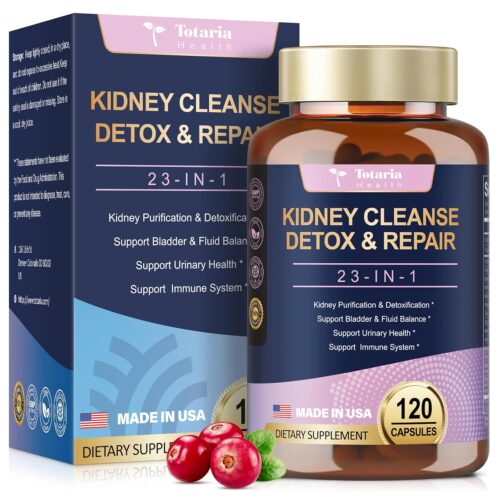 Kidney & Liver Cleanse Detox & Repair Capsules, Chanca Piedra & Cranberry Pills for Liver Kidney Support Supplement Extra Strength for Stones Dissolver, Urinary Tract Health for...