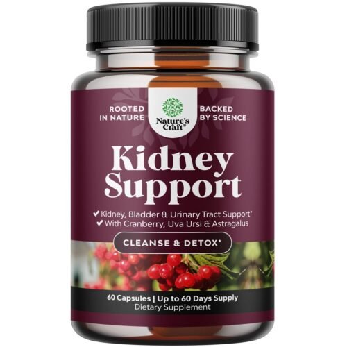 Kidney Support Supplement - High Strength Kidney Cleanse, Detox & Repair Cranberry Extract Capsules with Uva Ursi, Stinging Nettle & Chanca Piedra - Urinary Tract Health &...
