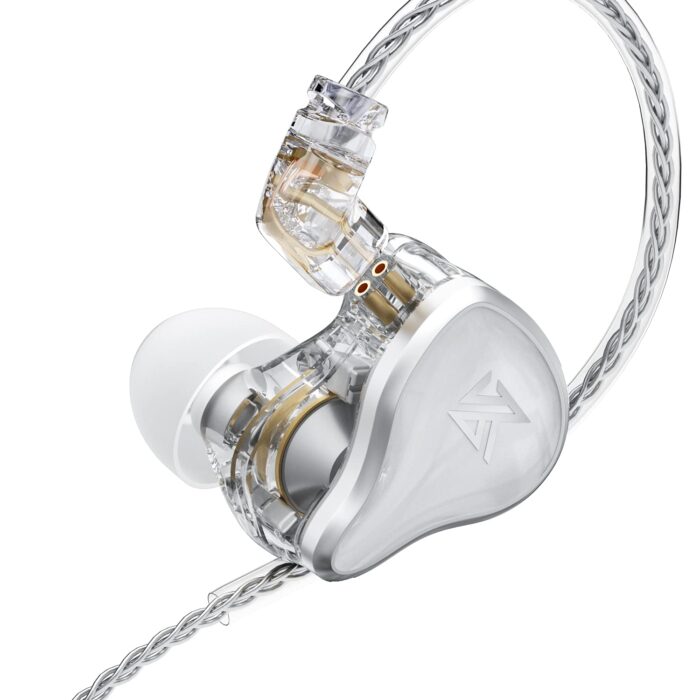 KZ ZAS in Ear Monitor Earphone 7BA+1DD 16 Unit Hybrid Technology IEM Headphones Noise Cancelling, 8 Core Cable 3.5mm Jack Wired Earbuds (No Mic, White)