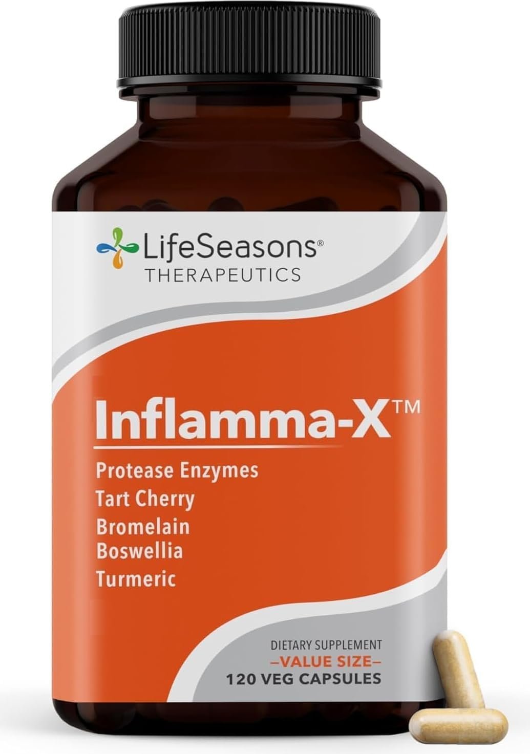 LifeSeasons Inflamma-X – Inflammation Support Supplement – Turmeric Boswellia & Bromelain – Soothes Aches & Chronic Discomfort – Reduces Swelling & Inflammatory Compounds – 120…