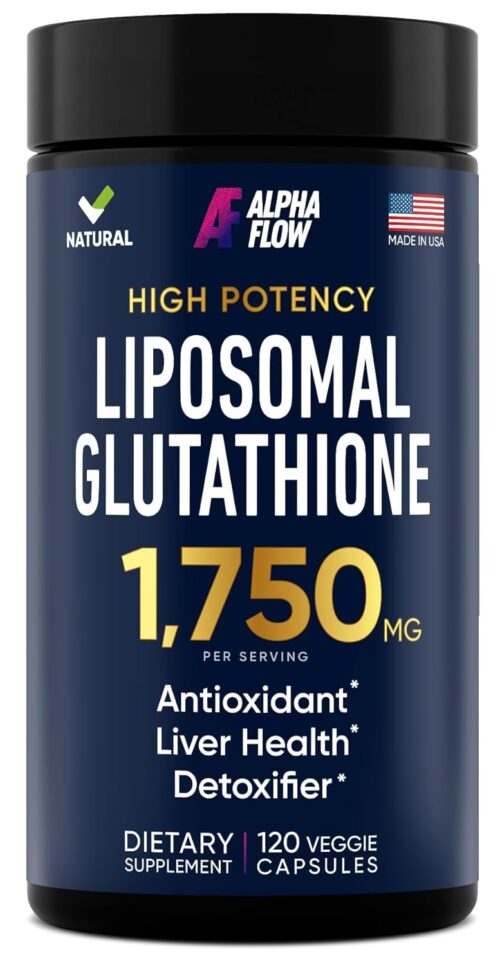 Liposomal Glutathione Supplement 1000MG + 750MG- Glutathione Liposomal with VIT C + Phospholipid Antioxidant Complex - Liver Detox and Immune Support Supplement - 120 Caps -...