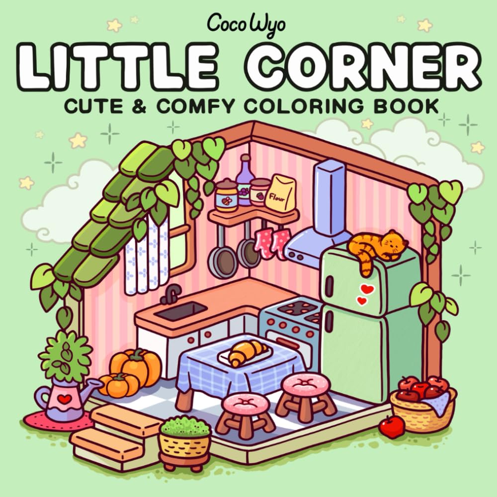 Little Corner: Coloring Book for Adults and Teens, Super Cute Designs of Cozy, Hygge Spaces for Relaxation (Cozy Spaces Coloring)