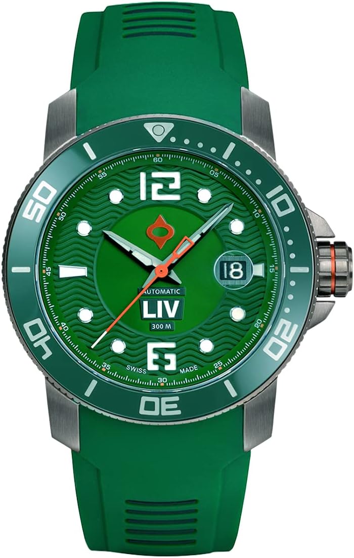 LIV GX-Diver's 44MM Swiss Automatic -1000 Ft Water Resistant - 316L SS - Unidirectional Ceramic Bezel - BGW9 Luminova - Scratch Resistant Sapphire Crystal - Dive Watches for Men