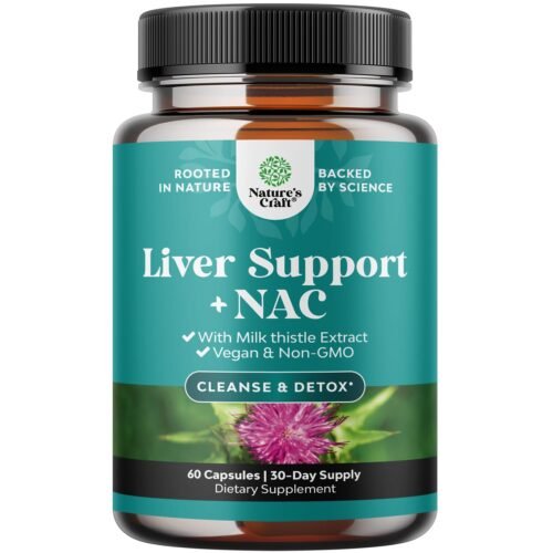 Liver Support NAC Supplement with Milk Thistle Extract - Herbal Liver Supplement with N Acetyl Cysteine, Artichoke, Choline & Beetroot - Antioxidants for Cleanse, Detox & Repair...