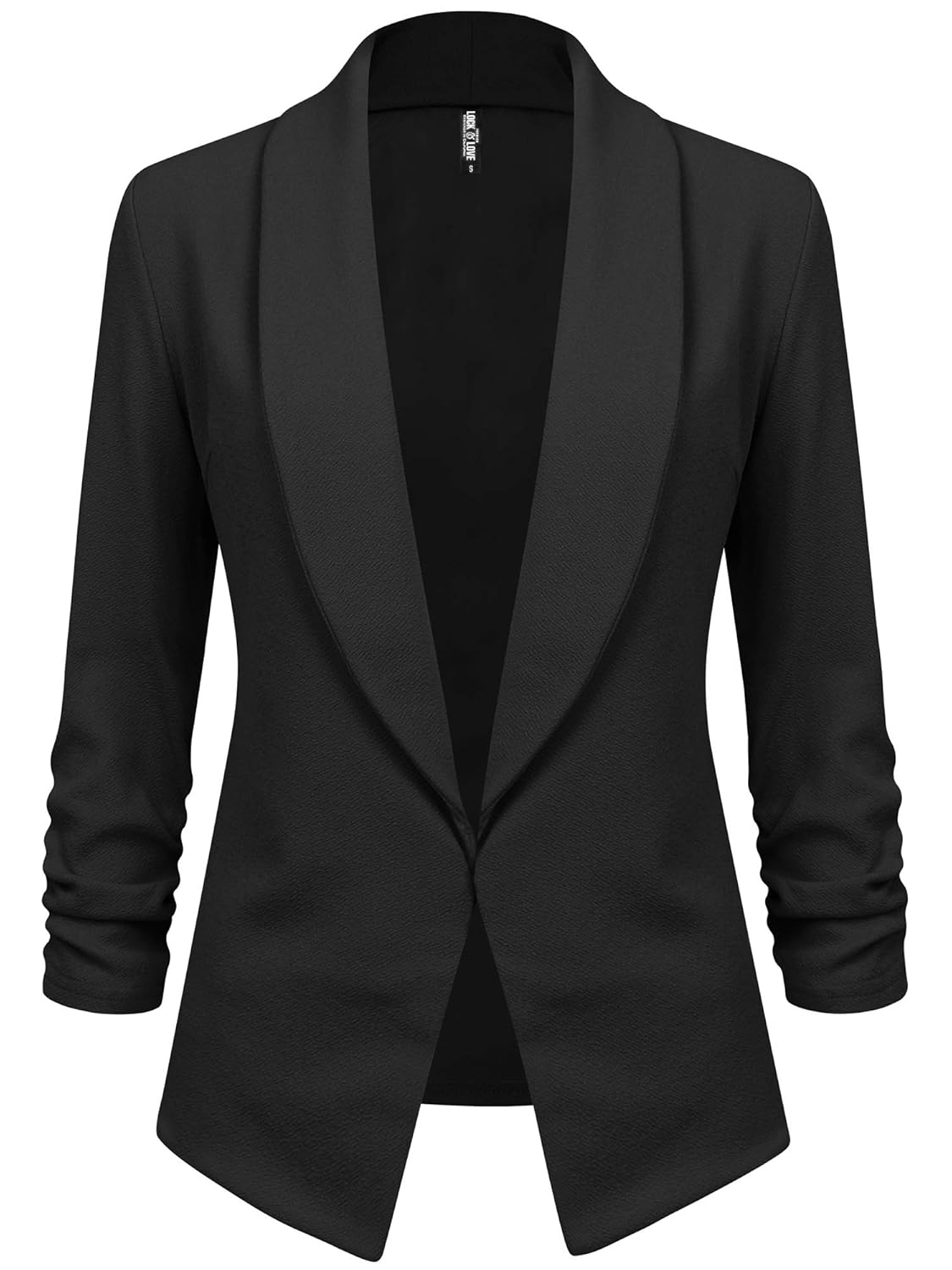 Lock and Love Women 3/4 Sleeve Blazer Open Front Cardigan Jacket Work Office Blazer