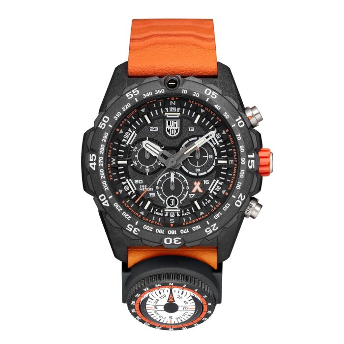 Luminox - Bear Grylls Survival XB.3749 - Mens Watch 45mm - Military Watch in Orange/Black Date Function - Chronograph Compass 300m Water Resistant - Sapphire Glass - Mens...