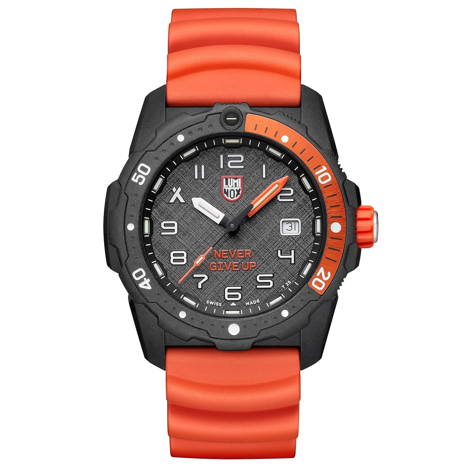 Luminox Men’s Analogue Quartz Watch with Silicone Strap XB.3729.NGU, Orange, no_Size, Strap