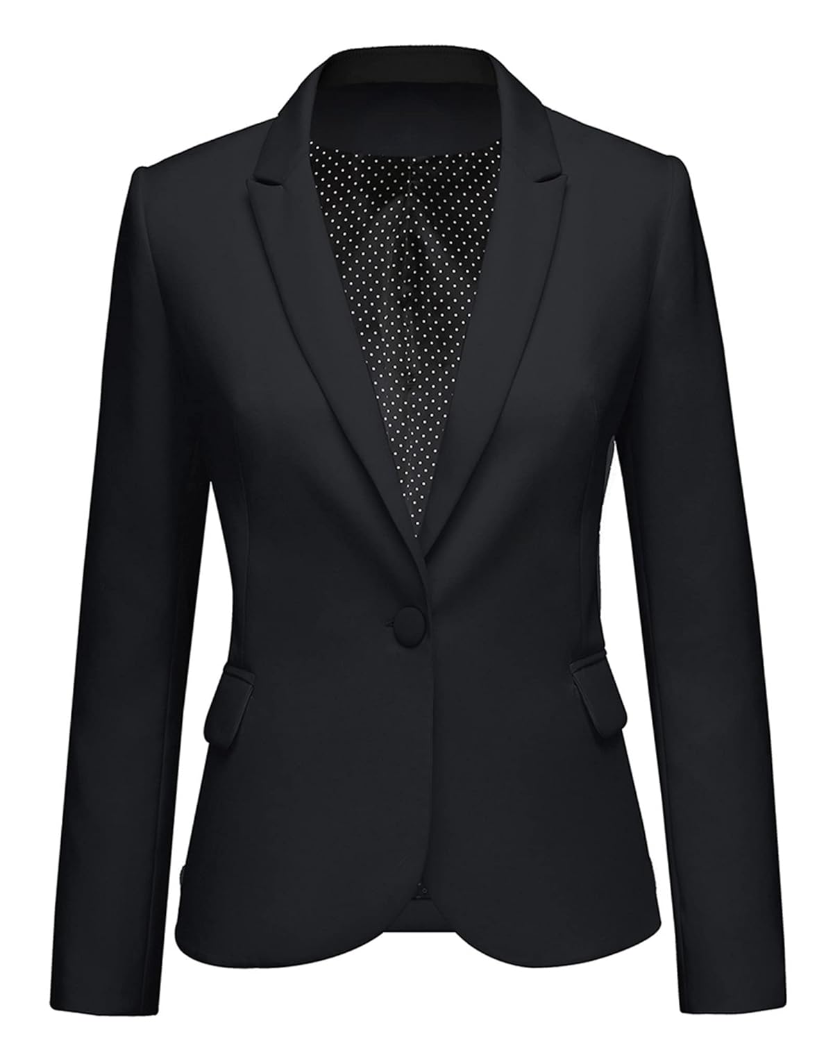luvamia Women’s Long Sleeve Formal Notch Lapel Button Down Blazer Pockets Jacket