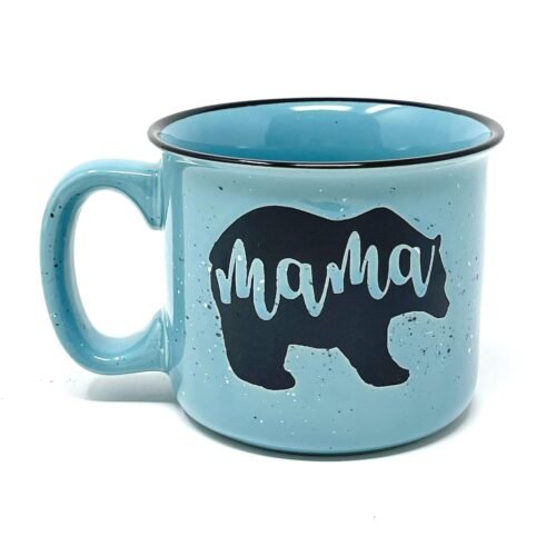 Mama Bear Ceramic Coffee Mug for Mom, Wife, Women – Unique Teal Ceramic Mug – Fun Gifts for Her on Mother’s Day, Birthday, or Christmas – Cute Coffee Cup for Moms, Wives, and...
