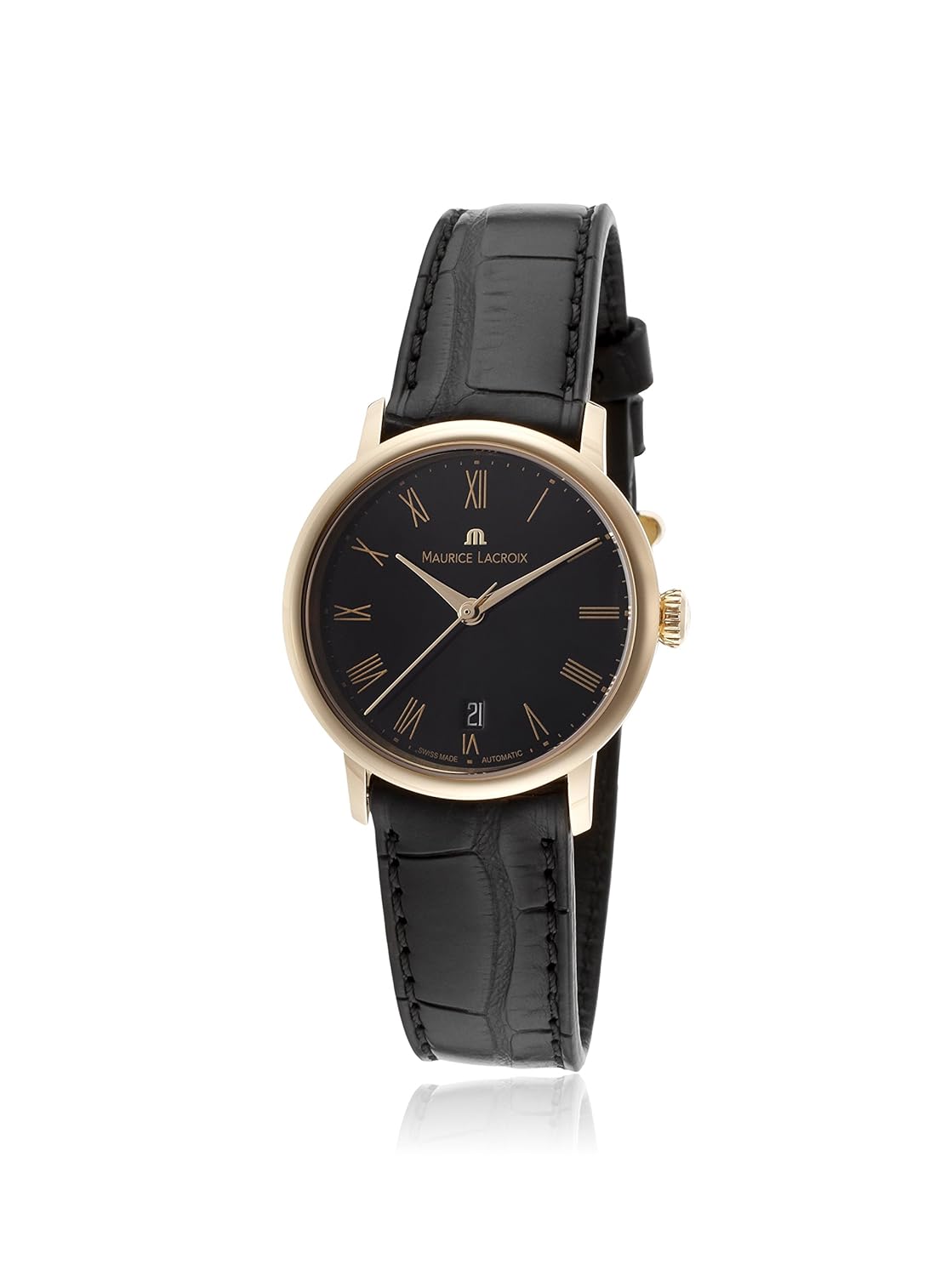 Maurice Lacroix Women’s LC6013-PG101-310 Les Classiques Black Genuine Alligator Watch