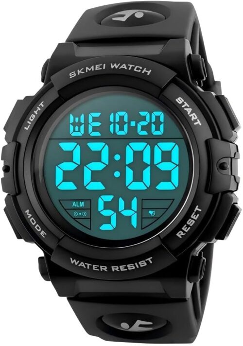 Mens Digital Sports Watch, Waterproof LED Screen Large Face Military Watches for Men Army Watch