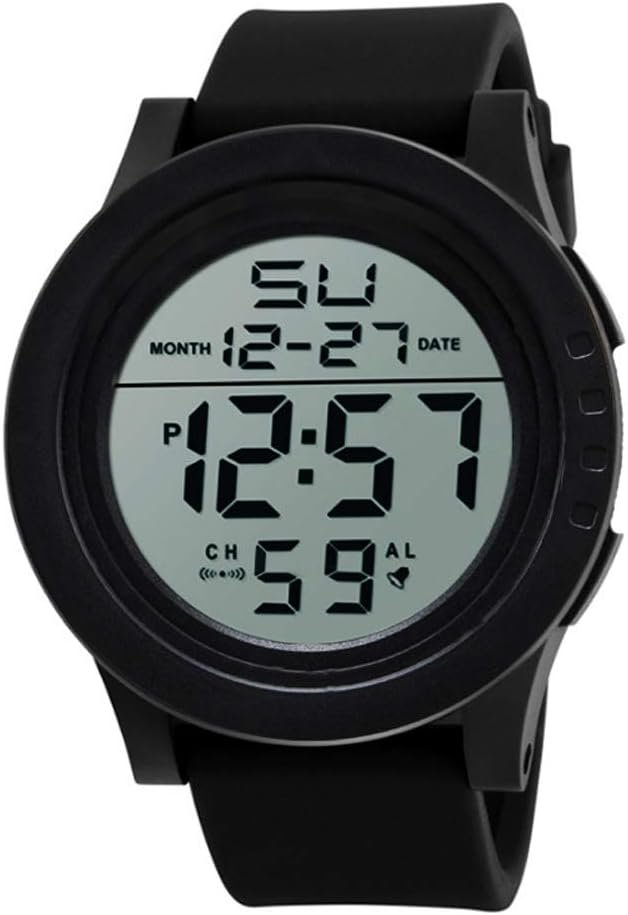 Men’s Digital Sports Watch Waterproof Military Outdoor Wrist Watches for Men with LED Backlight Alarm Back Light