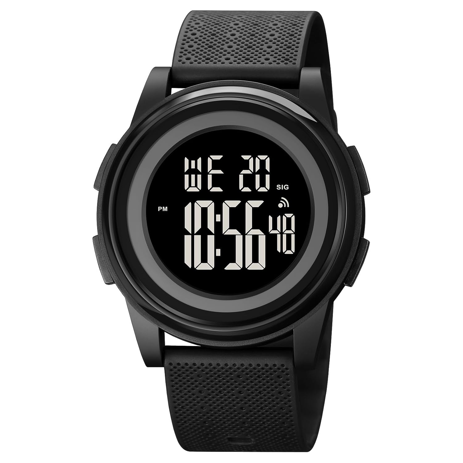 Mens Watch Ultra-Thin Digital Watches Minimalist Sports Watch Waterproof Men with Wide-Angle Display Rubber Strap Wrist Watch for Men