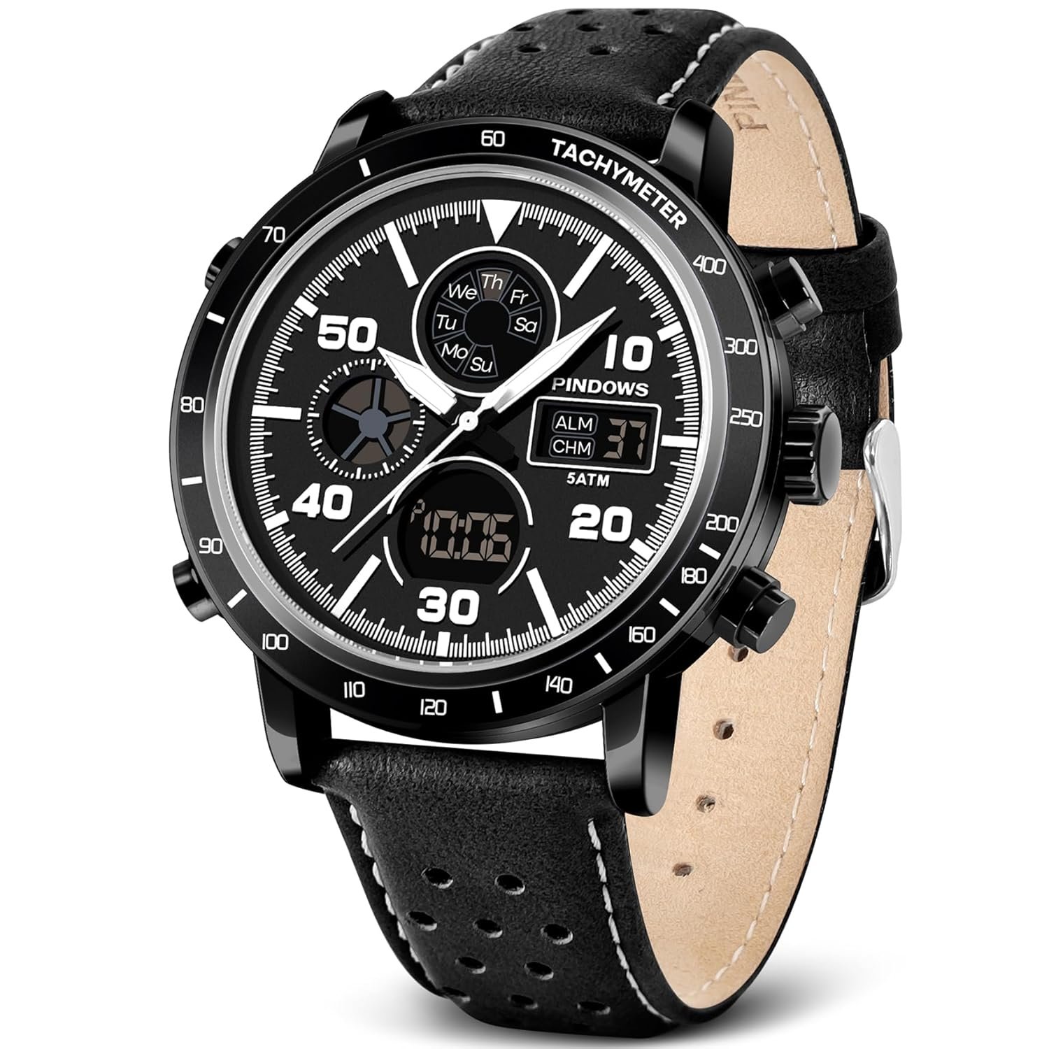 Mens Watches for Men,Military Digital Analog Sports Watch,Outdoor Waterproof Quartz Wrist Watch for Men with Stopwatch Alarm Countdown Dual Dial Time,LED Back Light