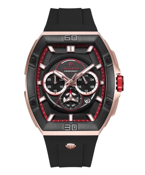 Mens Watches Luxury Tonneau Watch for Men Quartz Japanese Movement 5ATM Waterproof Luminous Silicone Strap,Multifunction Watches for Men