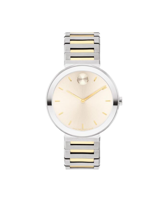 Movado Bold Horizon Ultra Thin Watch for Women - Swiss Made - Water Resistant 3ATM/30 Meters - Sleek and Slim Premium Luxury Wristwatch for Ladies - 34mm