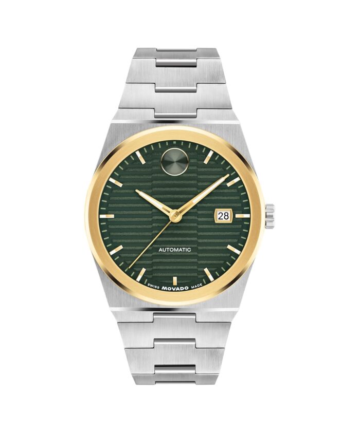 Movado Bold Quest Men's Luxury Automatic Watch - Swiss Self-Winding Movement, Stainless Steel Bracelet, Water Resistance 50 Meters (5ATM) - Classic Timepiece - Gift for Him - 39mm