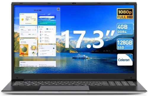 Naclud Windows 11 Laptops, 17.3 Inch Laptop Computer with Core i3 Processor, 4GB DDR3 128GB SSD(Expandable 1TB), 60800mWh Battery, FHD IPS Display, Type-C, HDMI, 5G WiFi, BT4.2,...