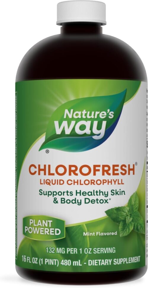 Nature's Way Chlorofresh, Liquid Chlorophyll, Supports Healthy Skin & Body Detox*, Internal Deodorant*, Supports Liver Detoxification Pathways*, Mint Flavored, 16 Fl. Oz...