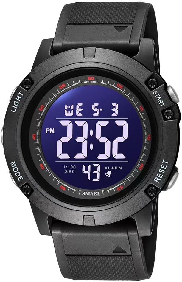 NAVIFORCE Mens Sports Waterproof Digital Chronograph Wrist Watches with Rubber Strap Stopwatch