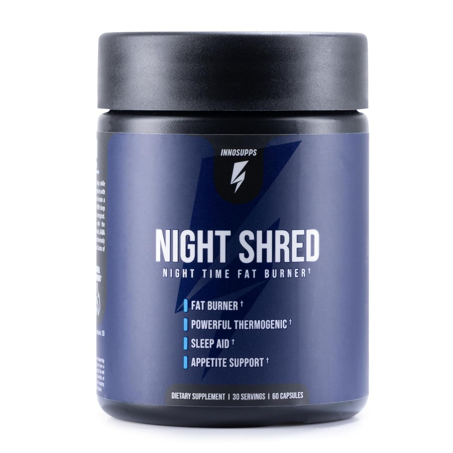 Night Shred Fat Burner and Natural Sleep Support | Ashwaganda, 5-HTP, CLA, Melatonin | Appetite Suppressant | Weight Loss Support Nighttime Fat Burning (60 Vegetarian Capsules)