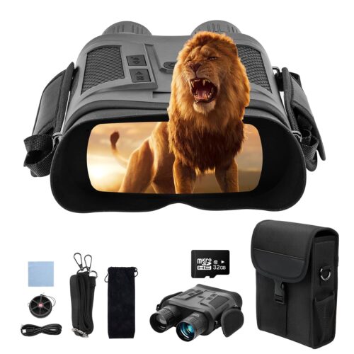 Night Vision Binoculars for Adults 10x Optical Zoom Rechargeable Digital Night Vision Goggles with Ranging Function 2624ft Viewing Distance in Dark