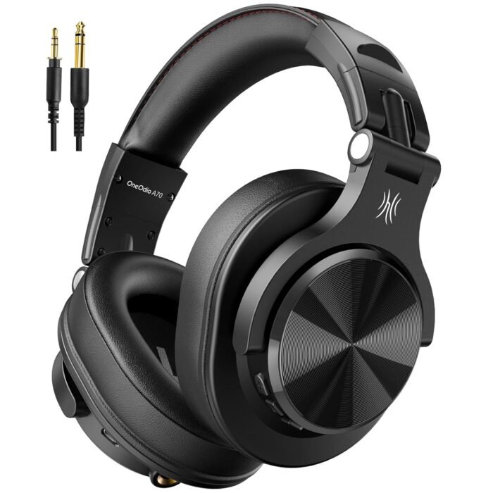 OneOdio A70 Bluetooth Over Ear Headphones, Wireless Headphones with 72H Playtime, Hi-Res, Built-in Mic, 3.5mm/6.35mm Wired Audio Jack for Studio Monitor & Mixing DJ Guitar AMP,...