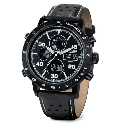 PINDOWS Mens Watches, Men's Military Digital Watches Analog Quartz Waterproof Watch Sport Tactical Multifunction Heavy Duty Outdoor Watches for Men