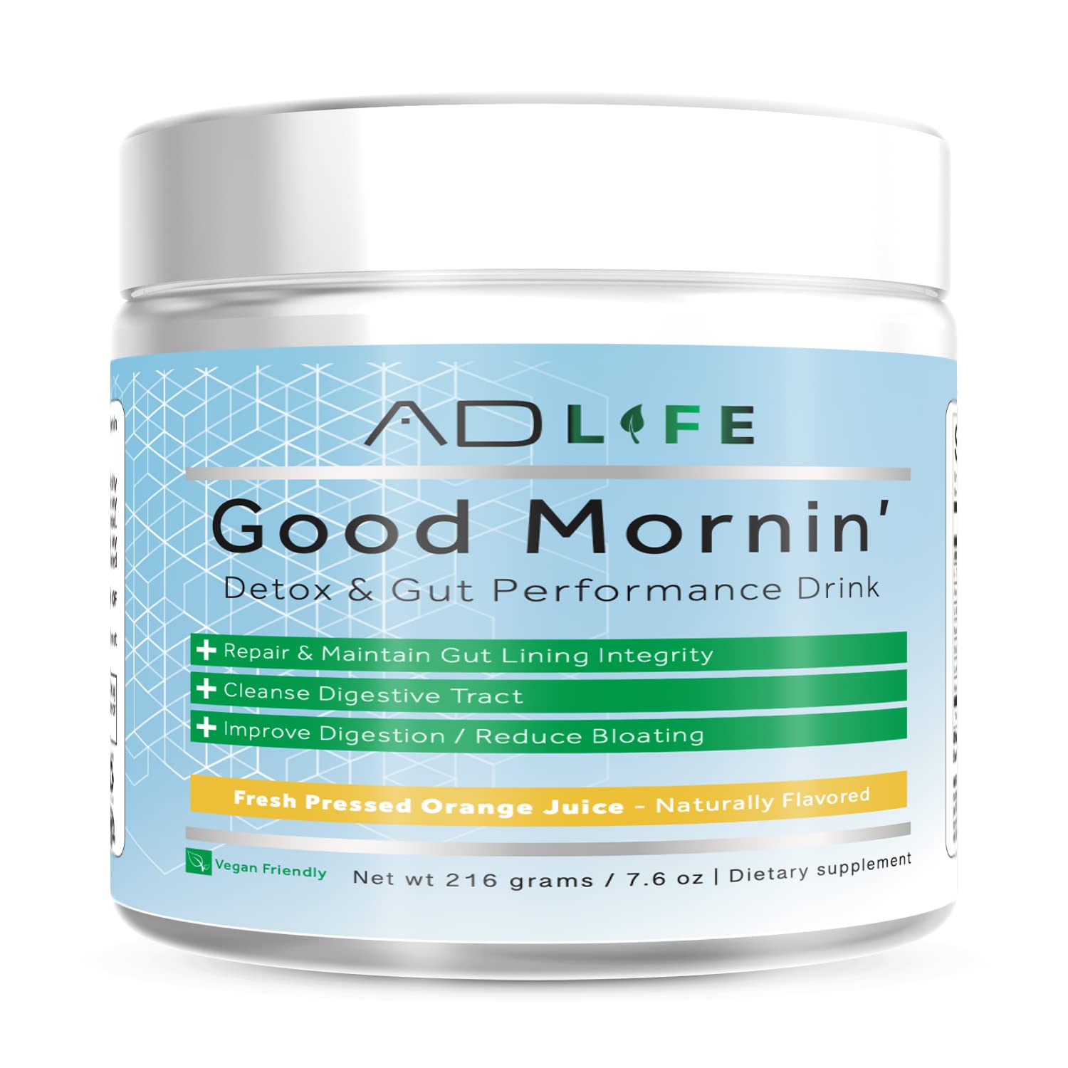 Project AD Life Good Morning Detox and Performance Drink, Naturally Flavored and Formulated with L-GLutamine, Apple Cider Vinegar, and Aloe Vera (24 Servings, Fresh Pressed…