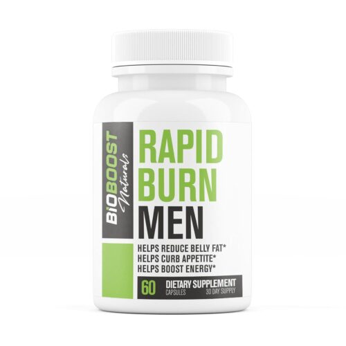 Rapid Fat Burner MEN | 7 Powerful Ingredients for Male Fat Loss, Appetite Suppressant + Carb Blocker | Lose Belly Fat, Increase Energy, Size, Stamina & Sustain Muscle Mass - 60...