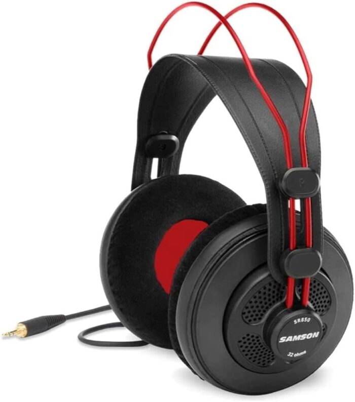 Samson SR860 Over-Ear Professional Semi-Open Studio Reference Small Headphones Headset - for Mobile Music Mixing, Monitoring, Recording & Listening - Large 50mm Neodymium...