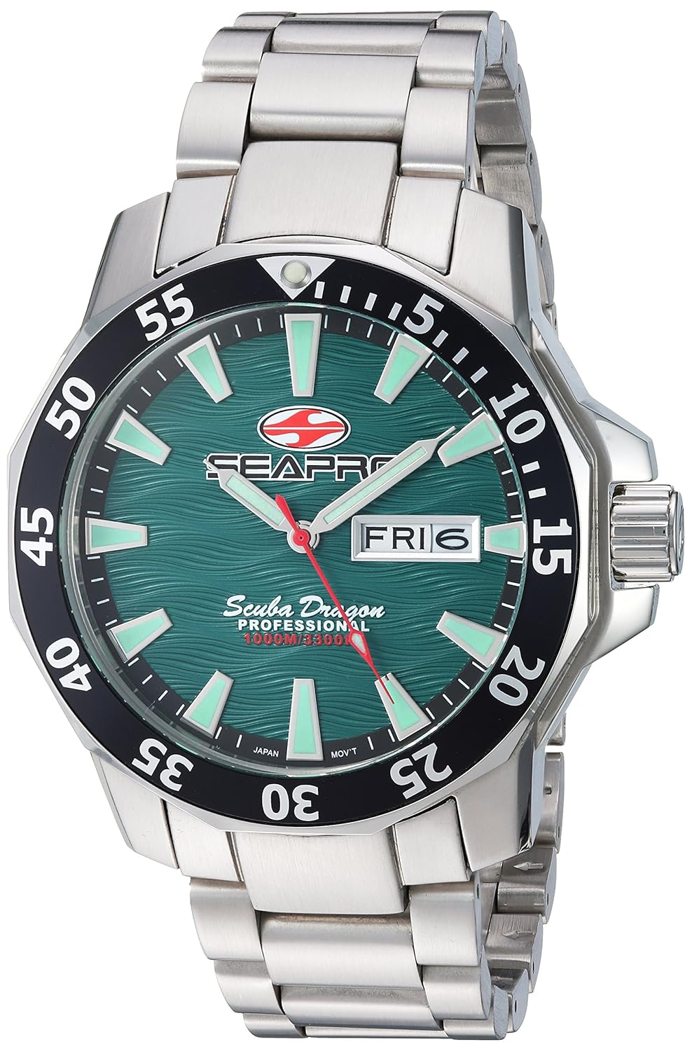 Seapro Men’s SP8318S Scuba Dragon Analog Display Quartz Silver Watch