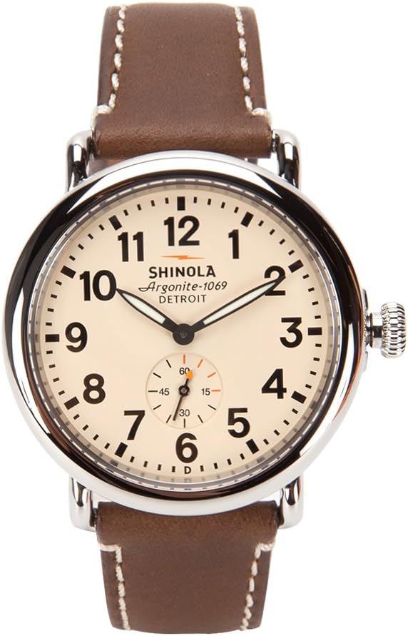 Shinola Runwell 41mm Cream Dial/Dark Brown Leather S0110000110 Cream/Dark Brown