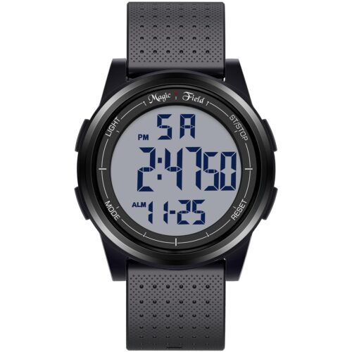 SIBOSUN Digital Watch for Mens Ultra-Thin Minimalist Waterproof Sports Watch Military Watches Chronograph with Wide-Angle Display Rubber Strap Wrist Watches for Men Women