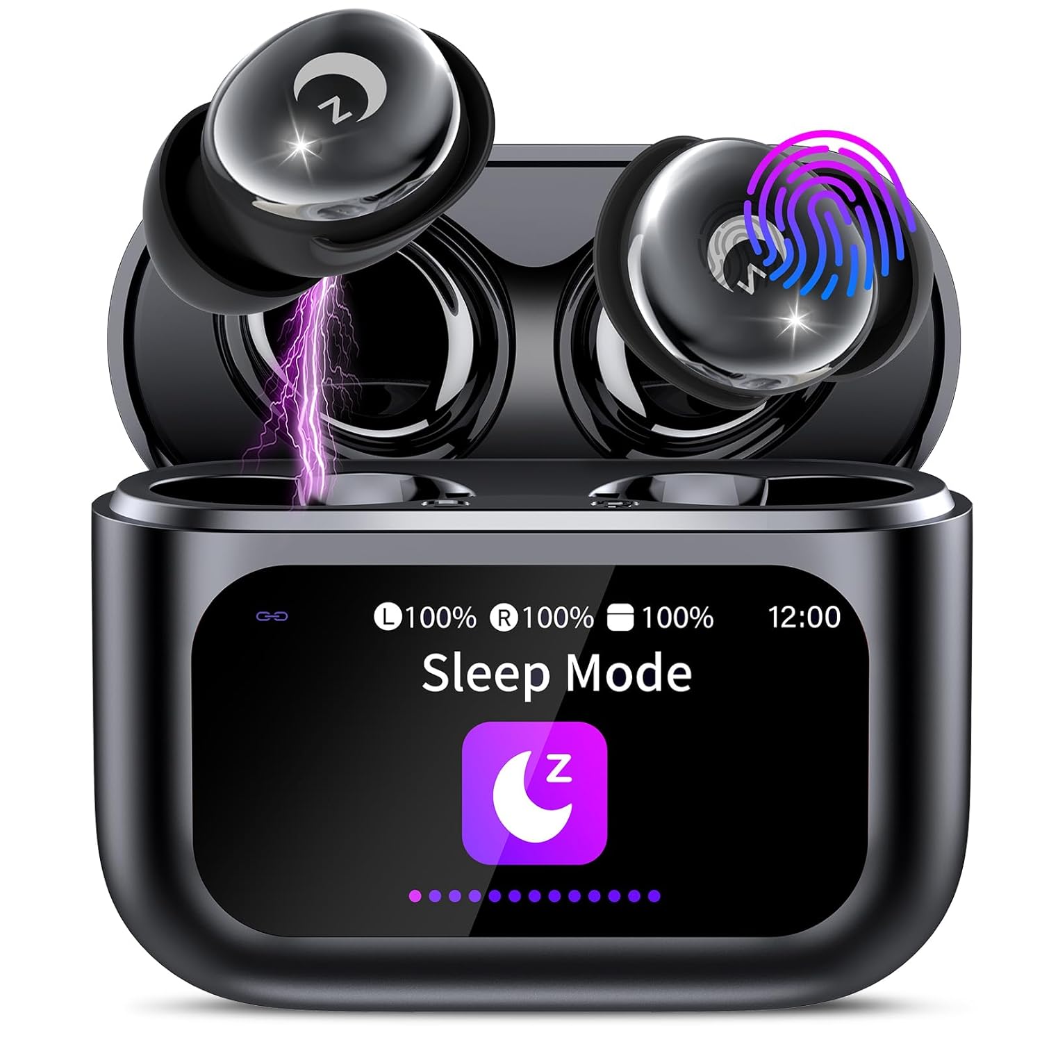 Sleep Earbuds Bluetooth 5.4 in Ear Light-Weight Headphones, 48H Smart Touch Screen Ear Buds, Mini Sleep Headphones Small Design for Side Sleepers, Clear Calls Earphones, 5 EQ…