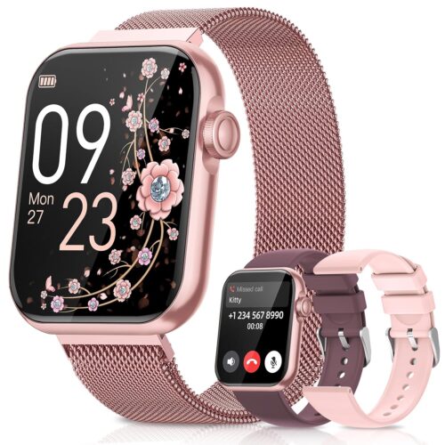 Smart Watches for Women,Fitness Tracker Smartwatch for Android Phones/iPhone Compatible,1.85" Womens Watch with Blood Pressure Monitor,Calls and Messages/Heart Rate/Sleep/Female...