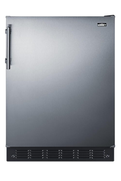 Summit 24" Refrigerator-Freezer, Peak24 Undercounter Fridge, 5.0 cu.ft. Capacity, Stainless Steel/Black- CT66BK2SS