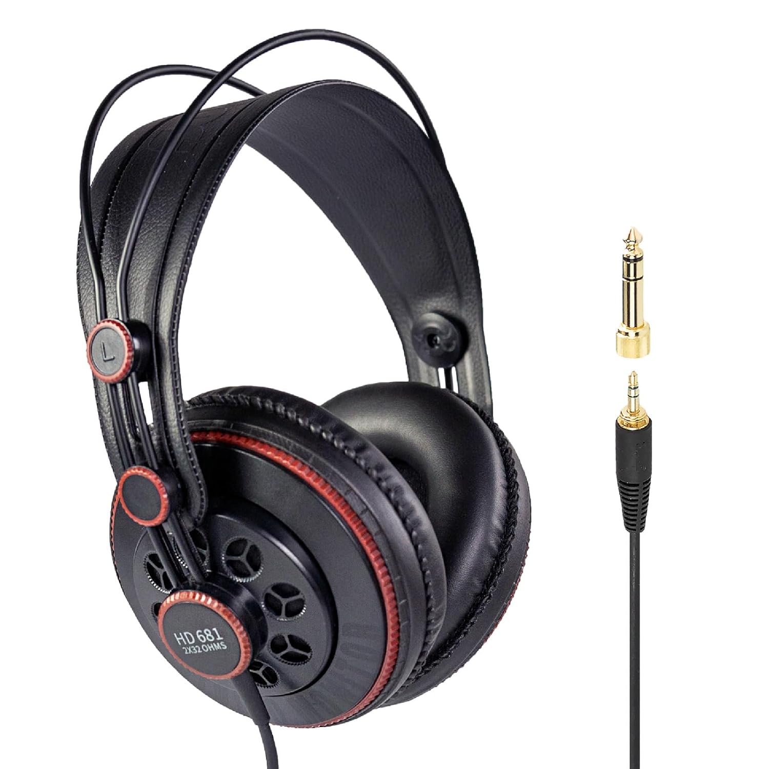 Superlux HD681 Semi-Open Back Wired Over Ear Headphone with 50mm Neodymium Driver, Single-Sided Cable for Professional Monitoring Recording Headset & Mixing for Guitar Podcast