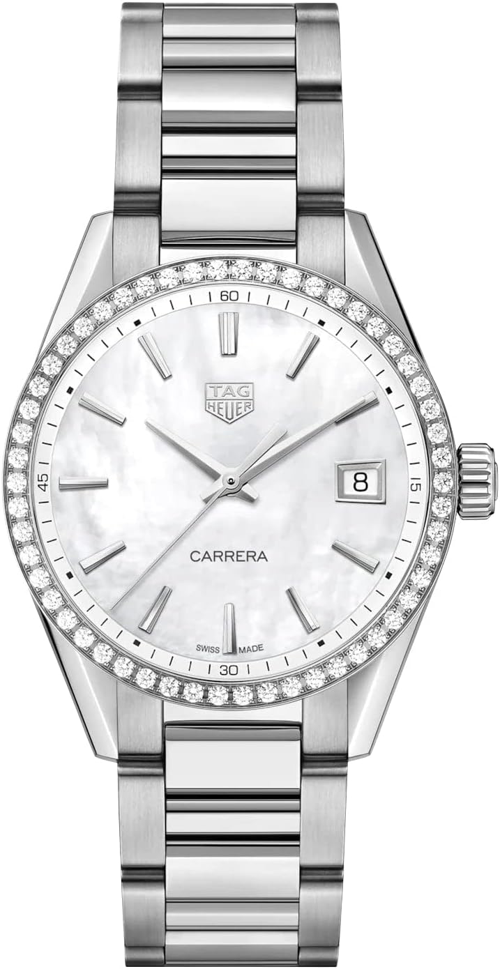 Tag Heuer Carrera Quartz Diamond White Mother of Pearl Dial Ladies Watch WBK1316.BA0652