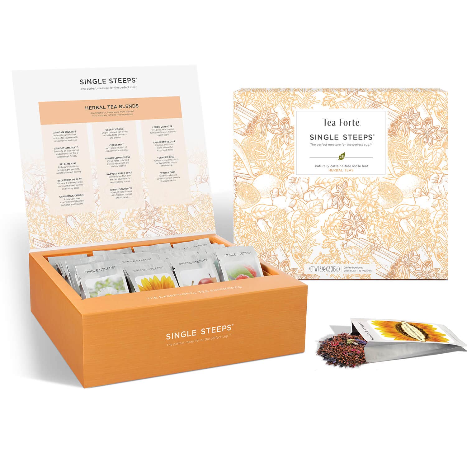 Tea Forte Herbal Tea Assortment Single Steeps Loose Leaf Premium Mother’s Day Tea Gift Set Sampler, 28 Count, 2 of Each Assorted Blends Pre-Portioned Single Serve Pouches,…