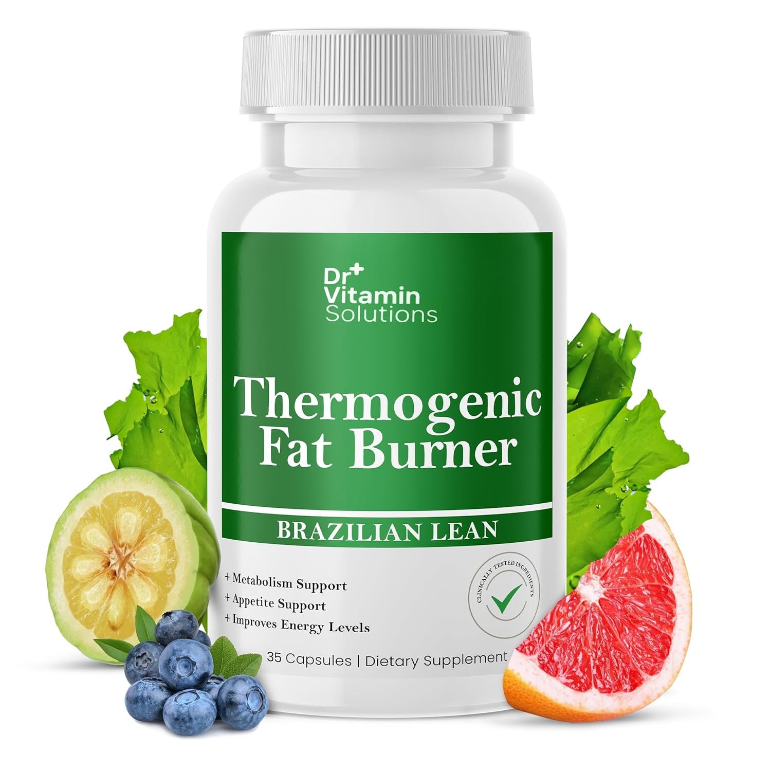 Thermogenic Fat Burner – Natural Appetite Control & Metabolic Booster with Green Tea & Bloat Defense (35 Capsules)