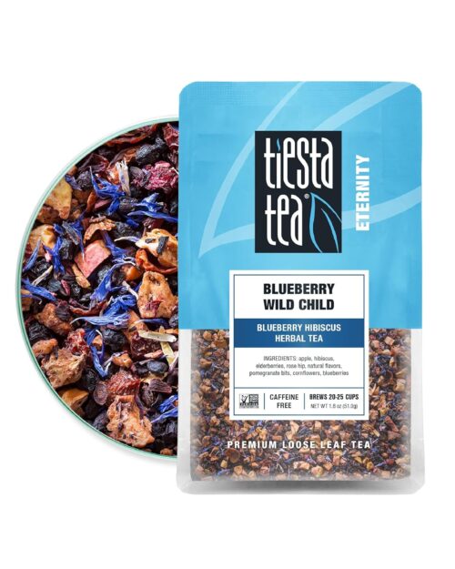 Tiesta Tea Blueberry Wild Child | Loose Leaf | Blueberry Hibiscus Herbal Tea | Premium Non-Caffeinated Fruit Blend | Make Hot or Iced & Brews Up to 25 Cups | 1.8 Ounce...