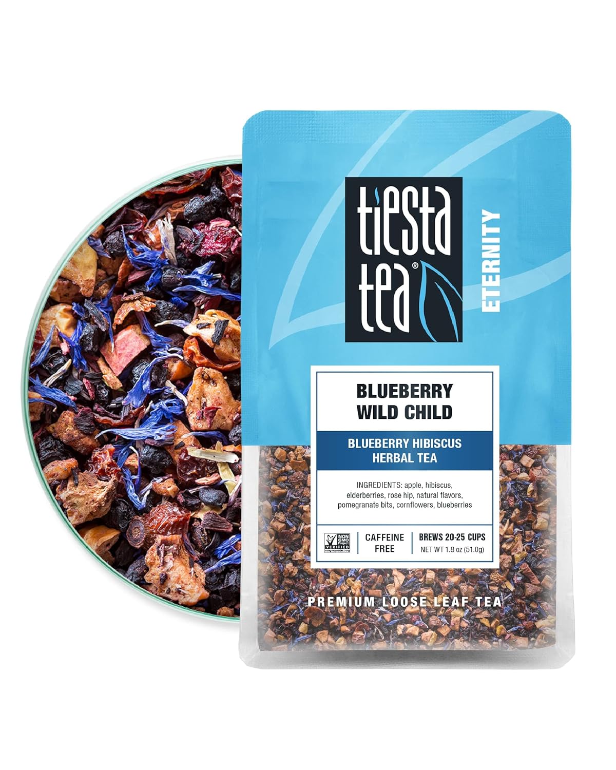 Tiesta Tea Blueberry Wild Child | Loose Leaf | Blueberry Hibiscus Herbal Tea | Premium Non-Caffeinated Fruit Blend | Make Hot or Iced & Brews Up to 25 Cups | 1.8 Ounce…