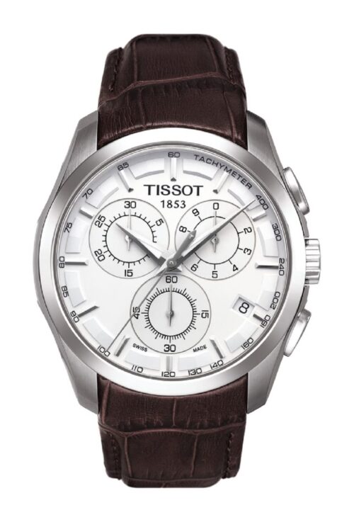 Tissot mens Couturier Chrono Quartz stainless-steel Dress Watch Brown T0356171603100